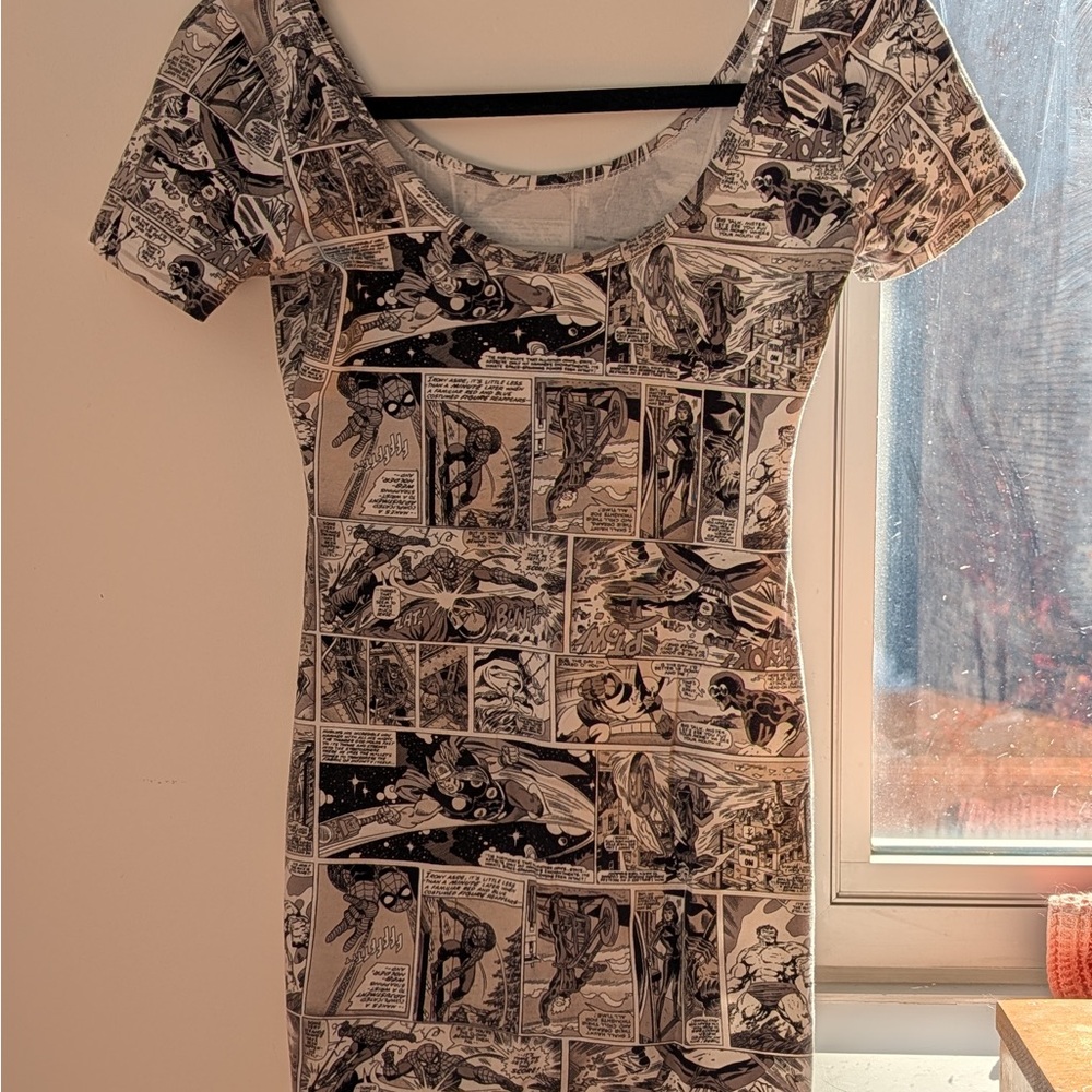 Makeup Forever Comic Print Mini Dress - Black and White